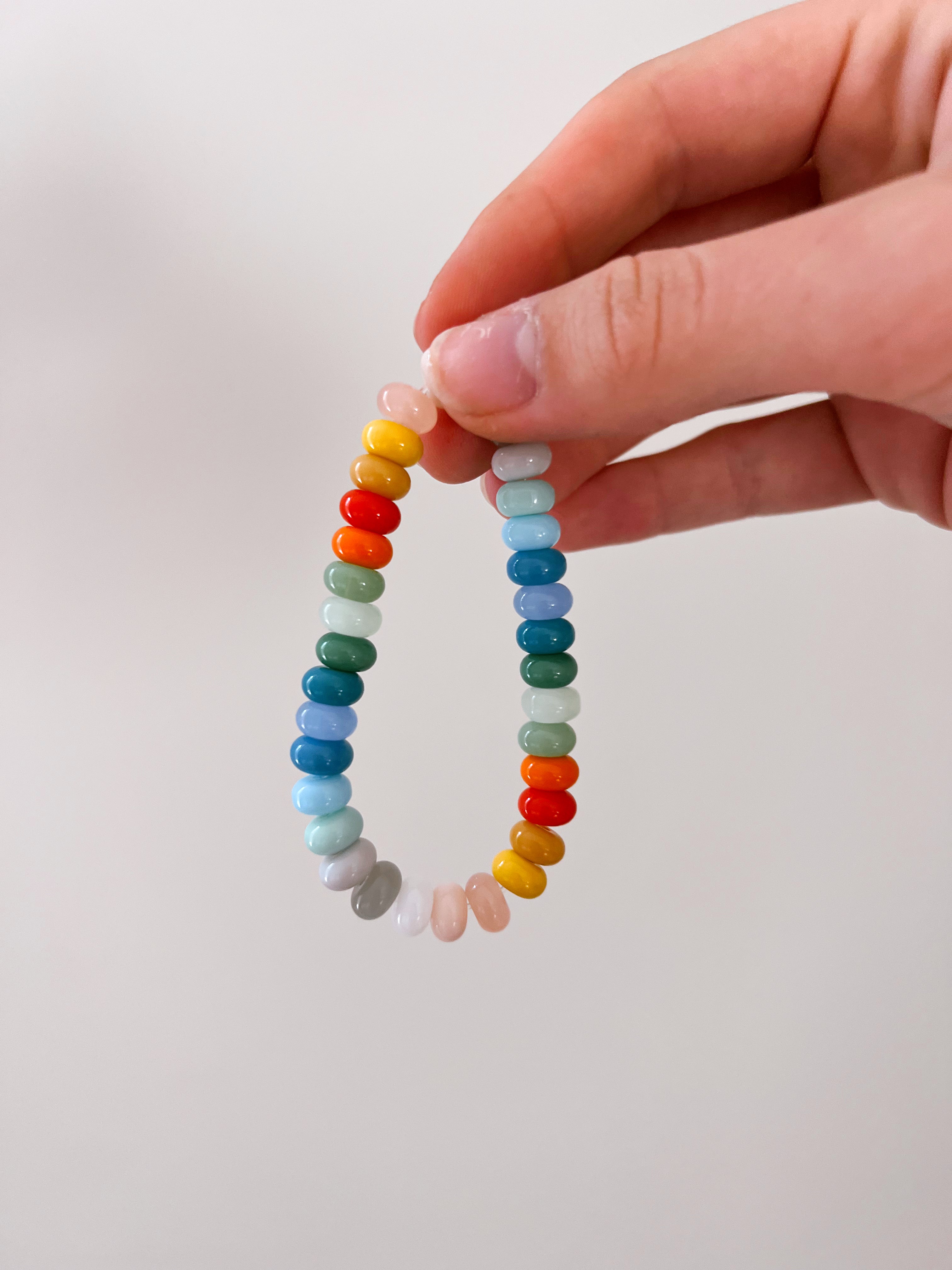 Rainbow Glass Beaded Bracelet