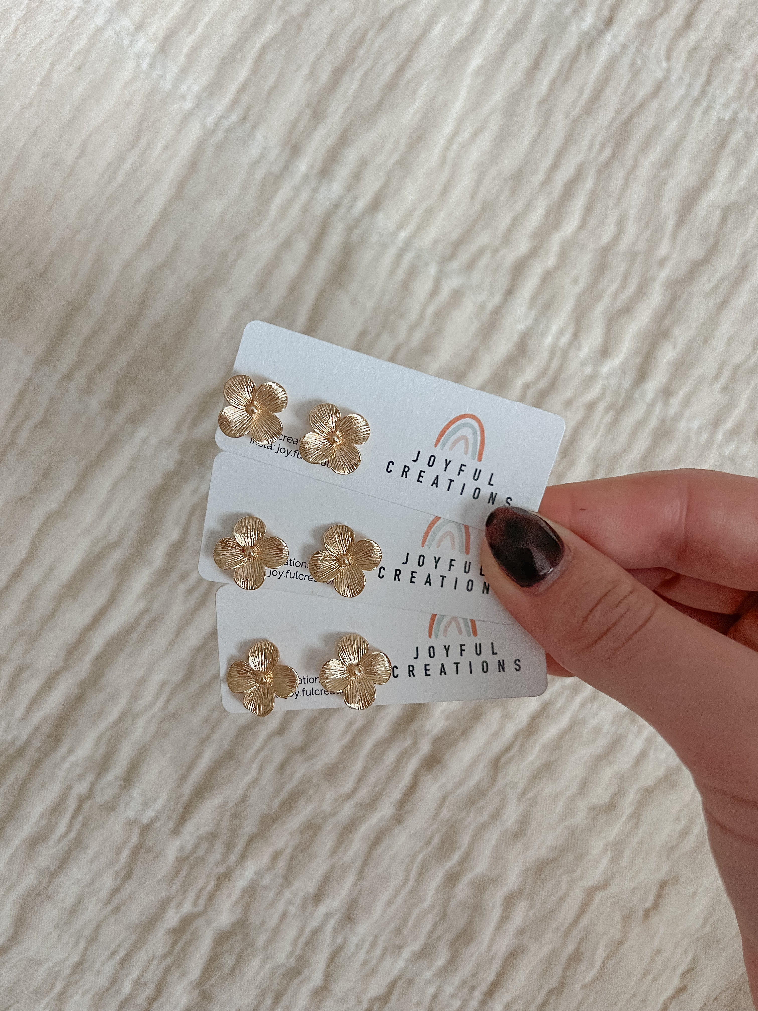 Gold Flower Studs