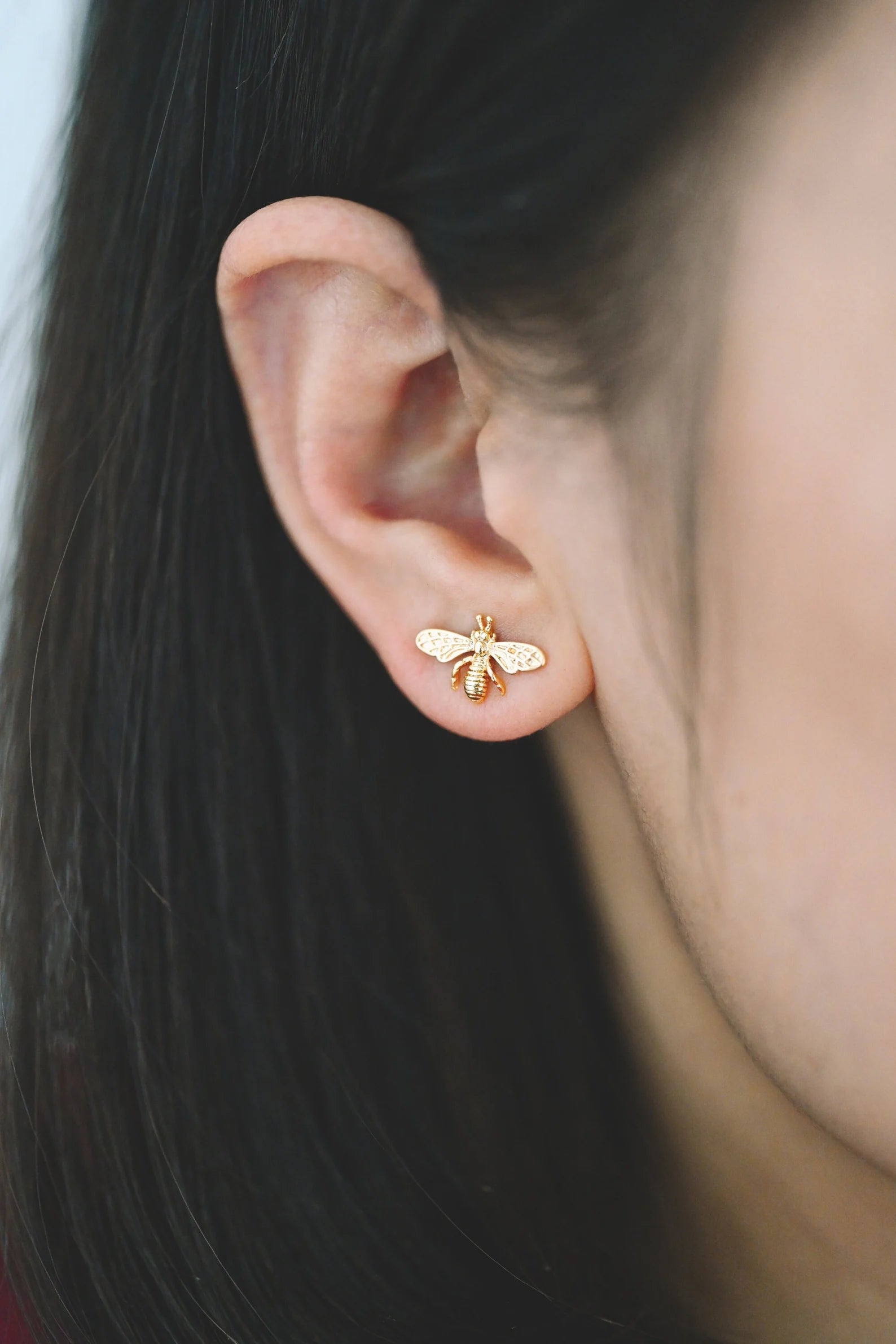 Gold Bee Studs