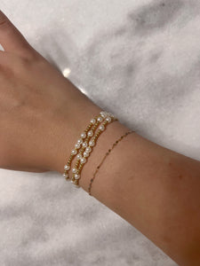 Gold Pearl Beaded Bracelet