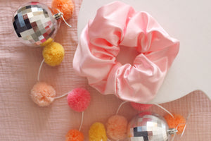 Pink Satin Oversized Scrunchie